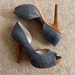 “Denim” Leather Heels